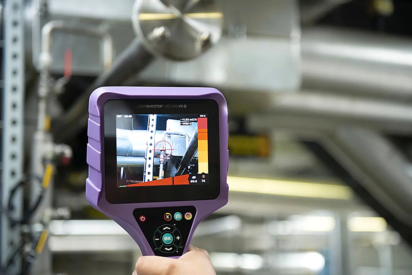 LeakShooter LKS1000 V3+ — phát hiện rò rỉ khí nén bằng siêu âm